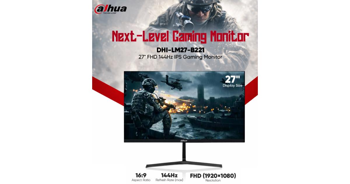 Dahua LM27-B221S 27” IPS Full HD 144Hz 1ms Anti-blue Light Design 99% sRGB HDMI & Display Port Interface w/ Multimedia Speakers - Black