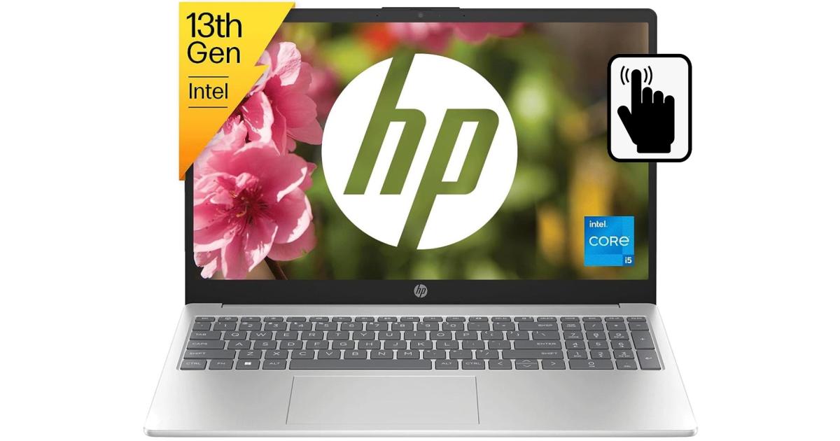 لابتوب HP 15-fd0215dx (2024) NEW 13th Gen Intel Core i5 10-Cores Slim Design w/ IPS Touch Screen Display & Windows 11 - Silver