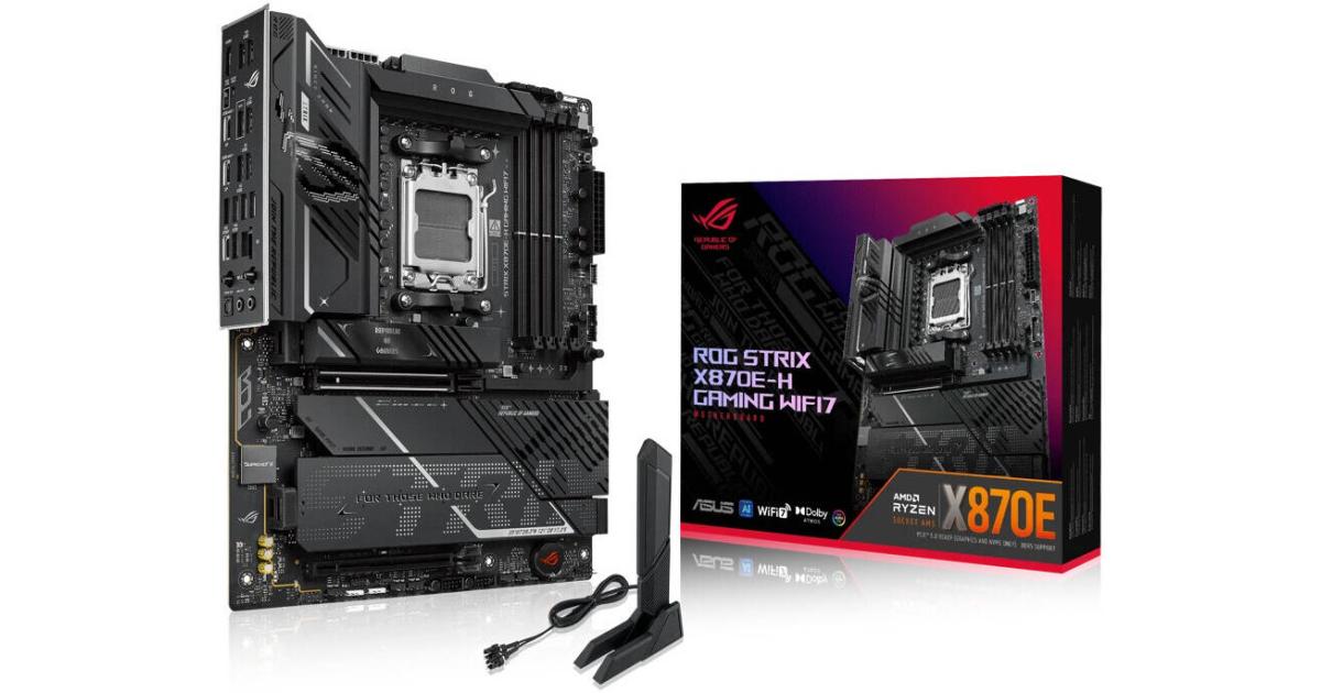 لوحة أم (Motherboard) ASUS ROG STRIX X870E-H GAMING WIFI 7 ATX , AMD X870E Chipset, 4x DDR5 DIMM Slots, 256GB Max Memory, 1x PCIe 5.0 x16 Slots, 4 x M.2 Slots
