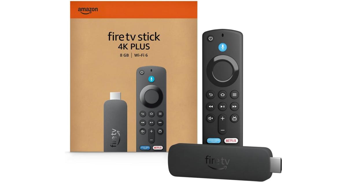 Amazon Fire TV Stick 4K Plus (newest model) with AI-powered Fire TV Search, Wi-Fi 6, stream over 1.8 million movies and shows, free & live TV