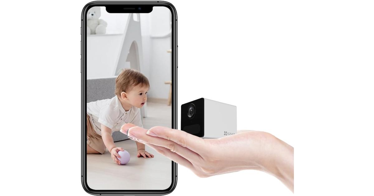 Ezviz CB2 Wi-Fi Smart Home Battery Camera, 1080p Resolution, IR Night Vision Up to 5m, Two-Way Talk, Smart Human Motion Detection, Up to 50 Days of Battery Life, White
