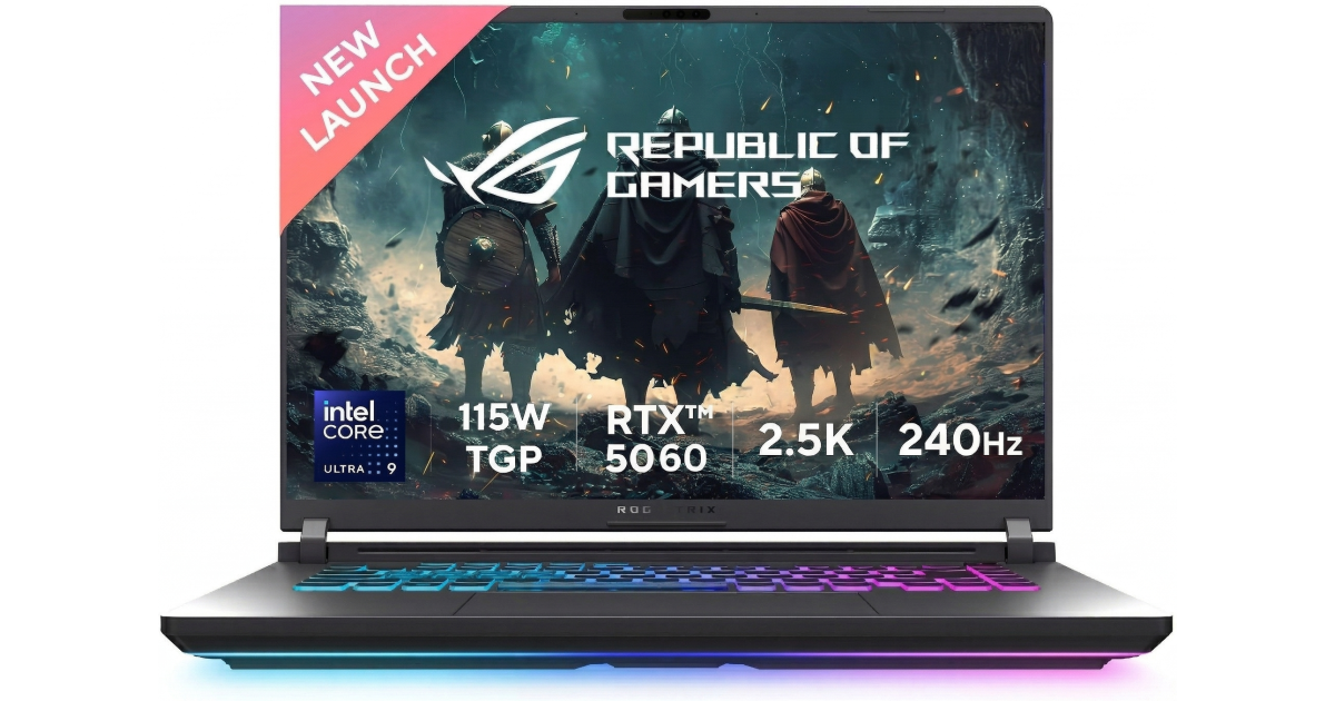 ASUS ROG Strix G16 (2025) G615LM NEW Intel Core Ultra 9 Gen II 275HX 24-Cores w/ NVIDIA RTX™ 5060 8GB DDR7 & 2.5K IPS 240Hz Display , Eclipse Gray