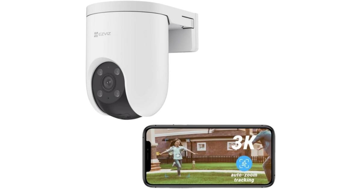 EZVIZ H8C Pro 3K (5MP) Pan & Tilt Wi-Fi Outdoor Security Camera, AI Human & Vehicle Detection, Auto-Zoom , Color & IR Night Vision , Two-Way Audio, Siren & Strobe Light, Wi-Fi & Ethernet, MicroSD up to 512GB & Cloud Storage