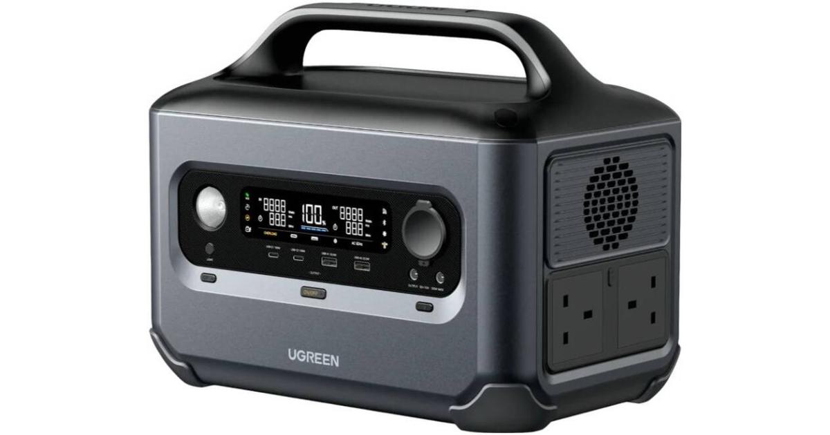 UGREEN PowerRoam GS600 680Wh 600W Portable Power Station, Fast-Charging PowerZip Technology, U-Turbo 1500W Support, EV-Rated LFP Batteries (3000+ Cycles), Solar/DC/AC Input, 965W Total Output