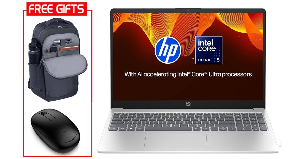 لابتوب أعمال HP AI 15-fd1063ne, Intel Ultra 5 125H 4.5GHz 14 Cores, Intel Arc Graphics, 8GB DDR5, 512GB PCIe SSD, 15.6" FHD, WiFi 6, BT 5.4 - Natural Silver