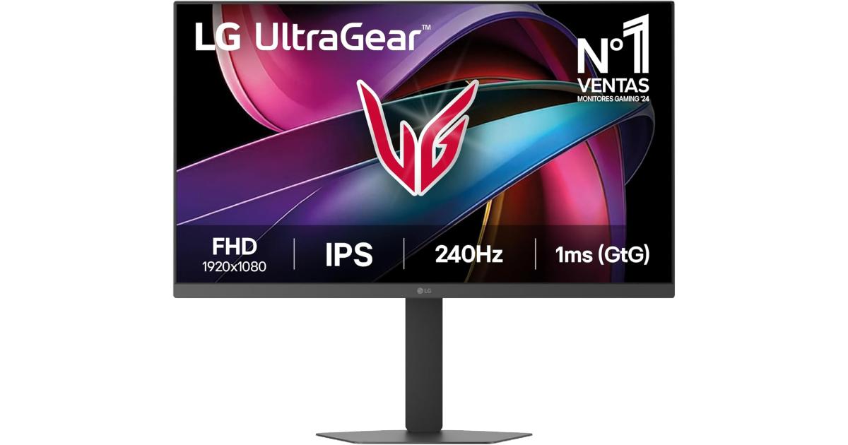شاشة ألعاب LG UltraGear 27G440A , 27" IPS Display, FHD Resolution, 240Hz Refresh Rate, 1ms (GtG @ Faster) Response Time, AMD FreeSync Premium & NVIDIA G-Sync Technology, Black