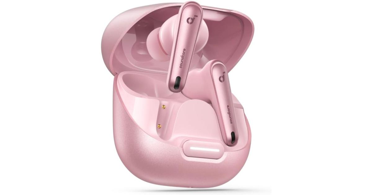 Anker soundcore Liberty 4 NC Wireless Earbuds, 98.5% Noise Reduction, Adaptive Noise Cancelling to Ears and Environment, Hi-Res Sound, 50H Battery, Wireless Charging, Bluetooth 5.3 - Pink
