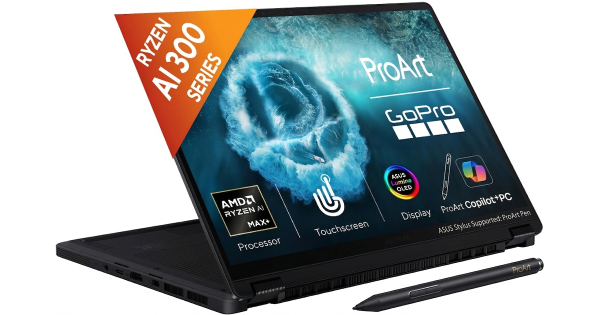 ASUS ProArt PX13 (2025) HN7306EA Copilot+ PC AI MAX+ 395 Pro-Grade Graphics 16-Cores w/ AMD Radeon 8060S Graphic & 3K OLED 60Hz 2-in-1 Touch Display , Nano Black