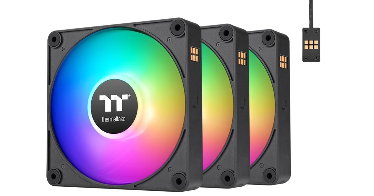 لوحة أم (Motherboard) Thermaltake CT140 EX ARGB Reverse PC Cooling Fan (3-Fan Pack), Magnetic Connection, 5V Sync, 16.8 Million Colors 9 Addressable LEDs, 140 mm Case/Radiator Fan