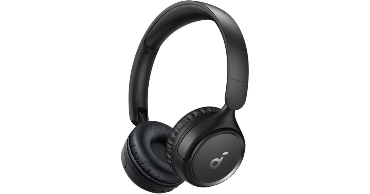 سماعات Anker Soundcore H30i Wireless On-Ear , Foldable Design, Pure Bass, 70H Playtime, Bluetooth 5.3, Lightweight and Comfortable, Black