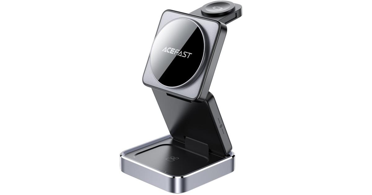 ACEFAST E20 Desktop Wireless Charger Phone Watch Earphone 3-in-1 Charging Station - Gray