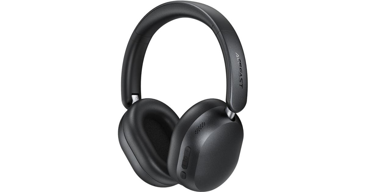 سماعات ACEFAST H12 Hybrid Active Noise Cancelling , Bluetooth 5.4, 40mm Hi-Fi dynamic drivers, up to 80 hours Battery Life - Black