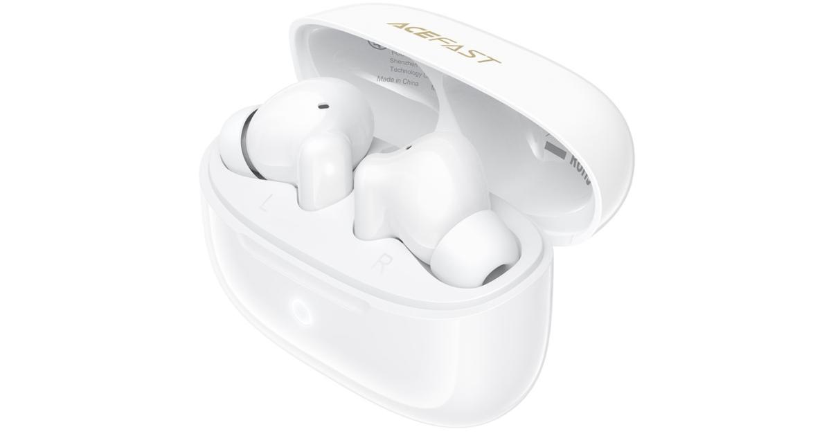 ACEFAST W7 Wireless Earbuds BT 6.0 TWS Low Latency Headset with 13mm Dynamic Speaker for Music/Calls – White