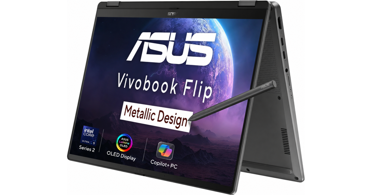 ASUS Vivobook 14 Flip (2025) TP3407 Copilot+ PC NEW Intel Core Ultra 5 Gen II 226V 8-Cores w/ Intel® Arc Graphics & OLED Touch Screen