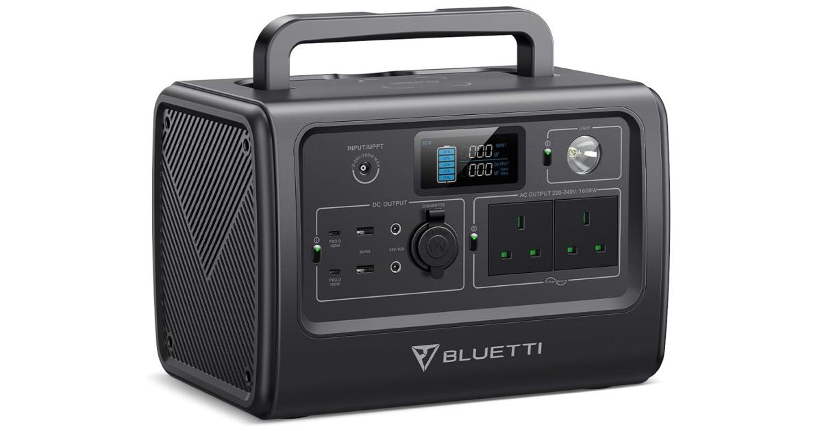 BLUETTI EB70 Portable Power Station, 716Wh LiFePO4 Battery Backup w/ 2 1000W AC Outlets (1,400W Peak), 100W Type-C, Solar Generator for Road Trip, Off-grid, Power Outage (Solar Panel Optional)- Gray
