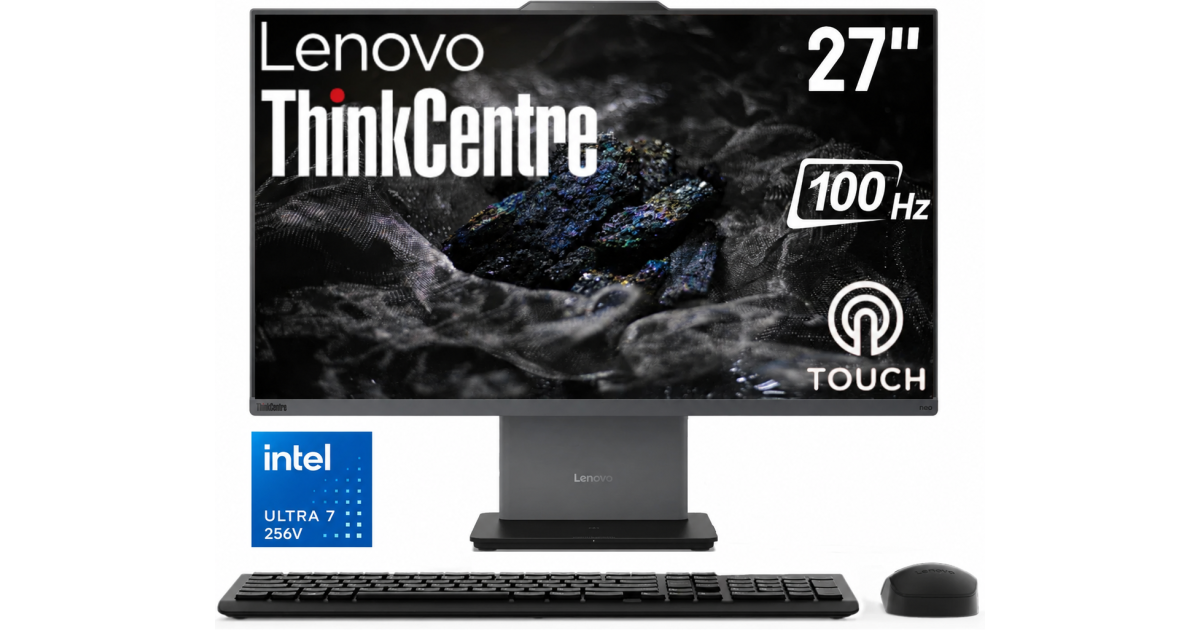 Lenovo ThinkCentre NEO 50a Gen 6 (2025) 27" All-in-One PC Intel® Core Ultra 7 256V 8-Cores w/ Slim, Smart & Space-Saving Designed & Touch Screen - Luna Grey