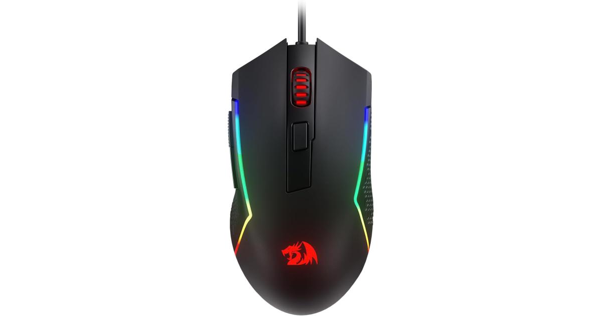 ماوس ألعاب Redragon M616 RGB , 10000 DPI Wired Optical Mouse with 6 Programmable Buttons & 8 Backlit Modes, Software Supports DIY Keybinds