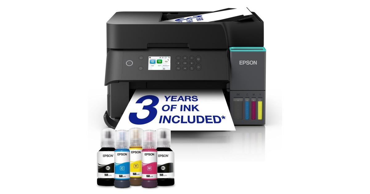طابعة EPSON EcoTank L6370 A4 Wi-Fi Duplex All-in-One Ink Tank For Small & Mid-Sized Businesses Heat-Free Technology up to 8,500 Yield Ink Bottle