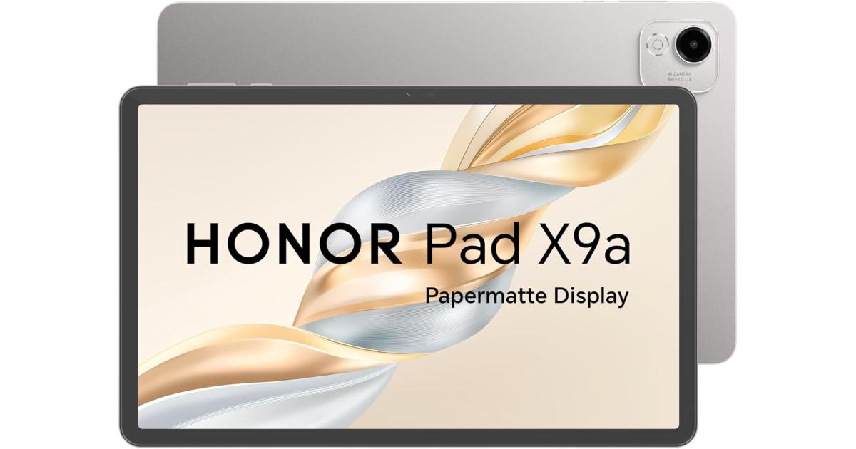 HONOR Pad X9a PaperMatte (2025) 11.0" Android WIFI Tablet (128GB Storage / 8GB Memory) w/ Metal Unibody & Eye Comfort Display & BIG Battery + Free HONOR Cover , Space Grey