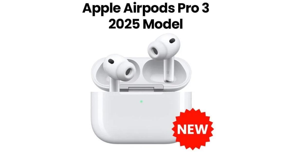 سماعات Apple AIR PODS PRO 3 Wireless with charging case. includes 5 ear tip sizes. compatible with USB - C , Apple watch, Magsafe & Qi Certified Charger USB - Cable sold separately