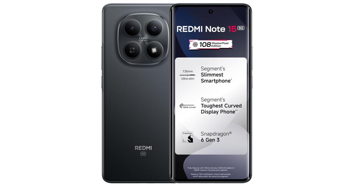 رام Xiaomi Redmi Note 15 5G – 120Hz AMOLED Display, 108MP OIS Camera, 8GB , 256GB Storage, 5520mAh Battery