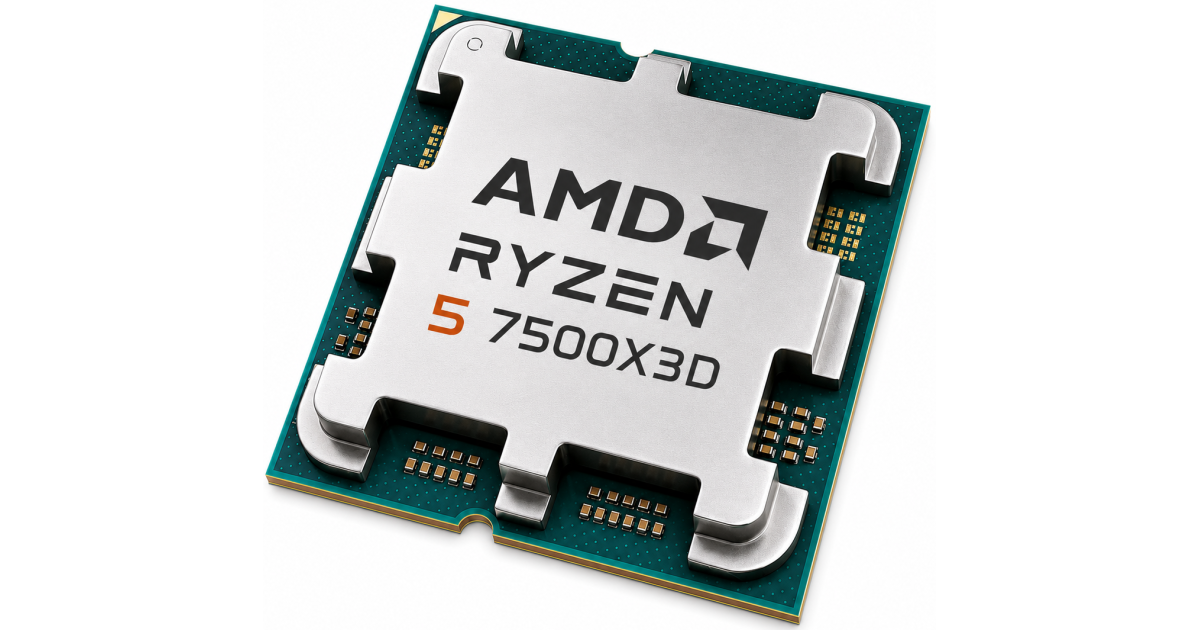 معالج كمبيوتر مكتبي AMD Ryzen 5 7500X3D 6-Core 4.0GHz (4.7 GHz Max Boost) 102MB Cache AM5 , Tray