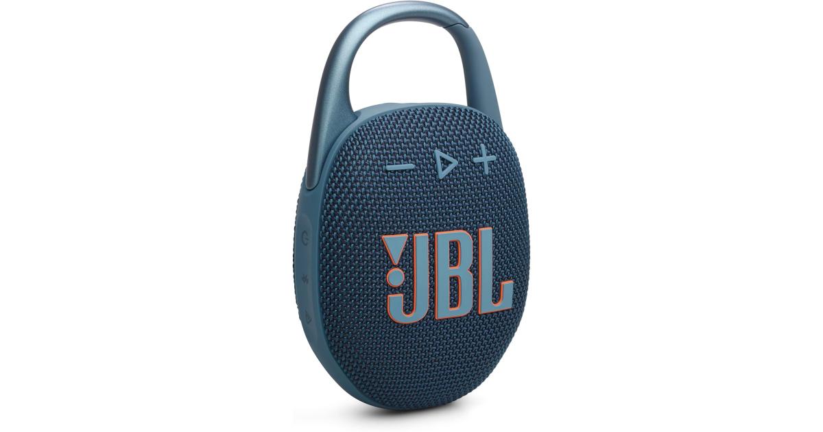 JBL Clip 5 - Ultra-Portable, Waterproof & Dustproof Bluetooth Speaker, Big Pro Sound with Punchy bass, Integrated Carabiner, Up to 12 Hours of Play, Made in Part with Recycled Materials , Blue
