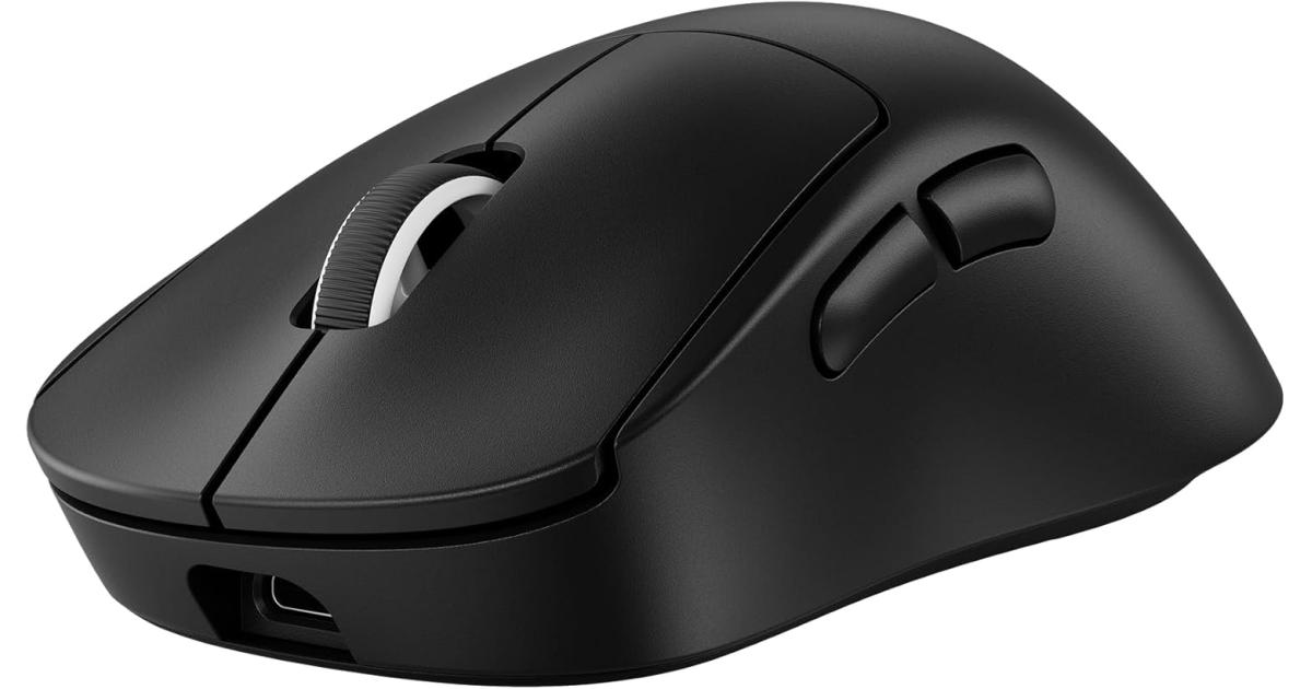 ماوس ألعاب لاسلكي Logitech G PRO X Superlight 2 DEX , 60g pro-Grade Right-Handed Mouse with 5 programmable Buttons, USB-C Charging, 44k DPI Sensor, up to 8 kHz Polling for PC/Mac - Black