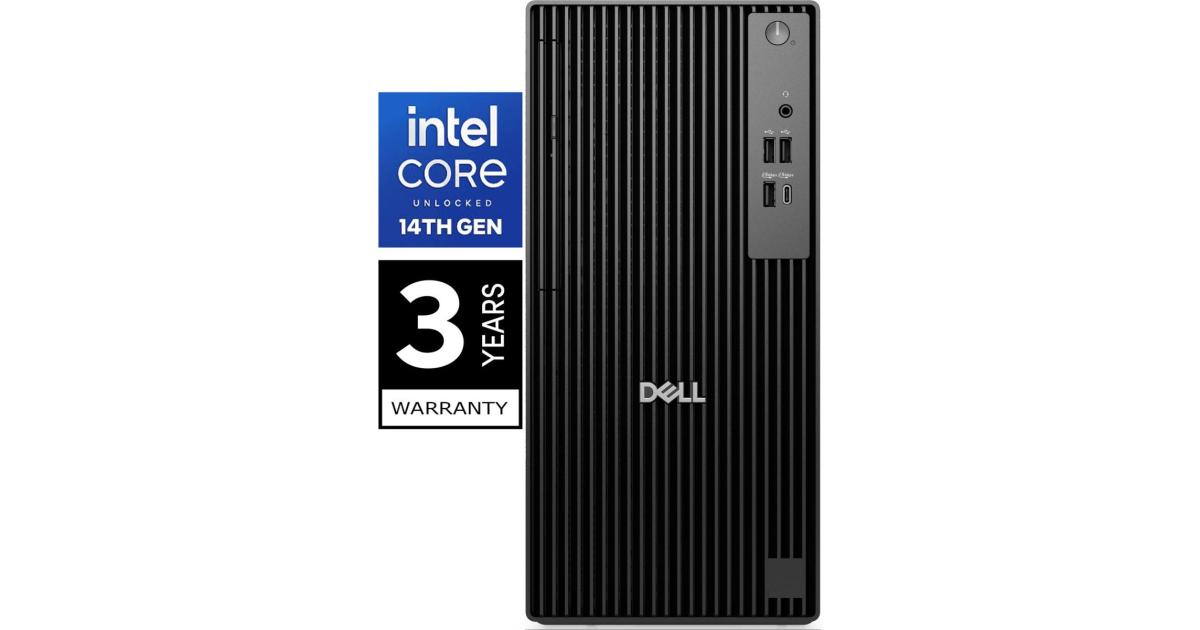 Dell Pro Tower QCT1250 (2025) 14Gen Intel Core i7 14700 20-Cores Tower High-Performance Desktop & 3 Years Warranty - Black
