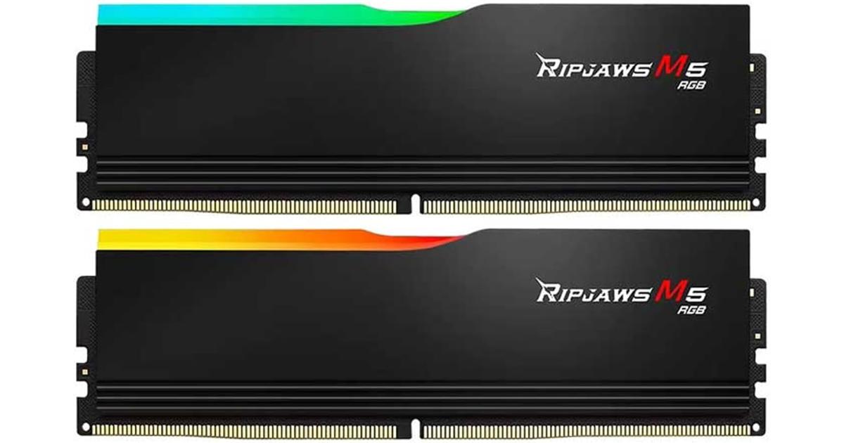 G.SKILL Ripjaws M5 RGB Series 32GB (2x16GB) DDR5 Dual Channel Desktop Memory, 6000 MT/s Memory Speed, CL36-36-36-96 Latency, 1.35V Voltage, Intel XMP 3.0, Black
