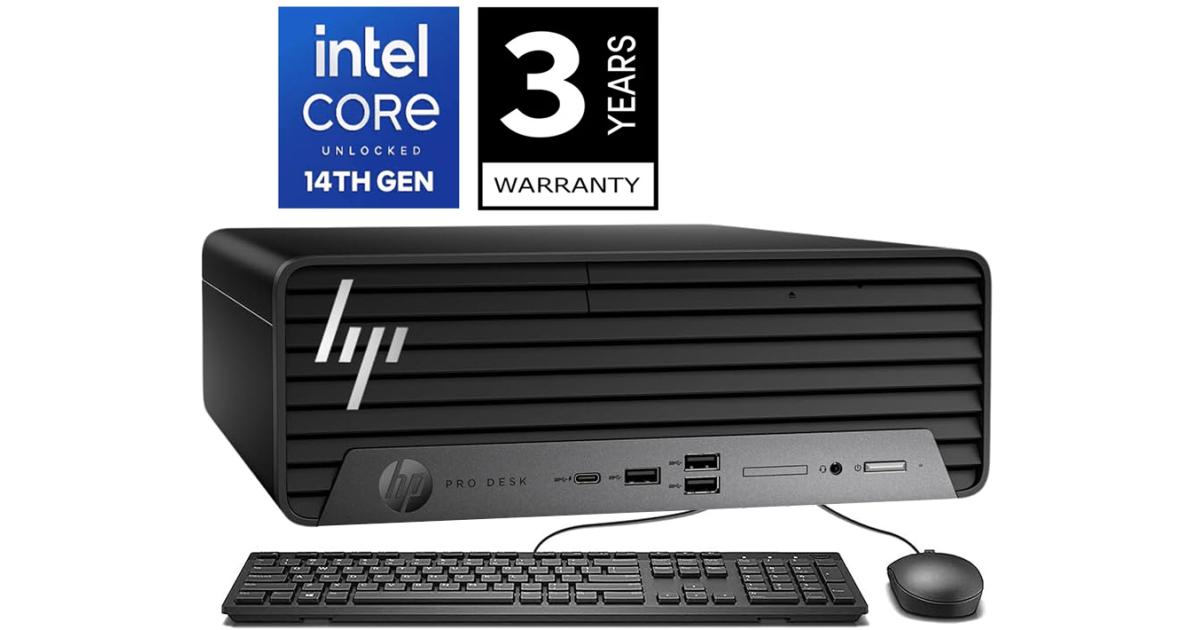كمبيوتر مكتبي HP Pro SFF 400 G9 Compact 14Gen Intel Core i7 20-Cores Business Class w/ 3 Years Warranty - Black
