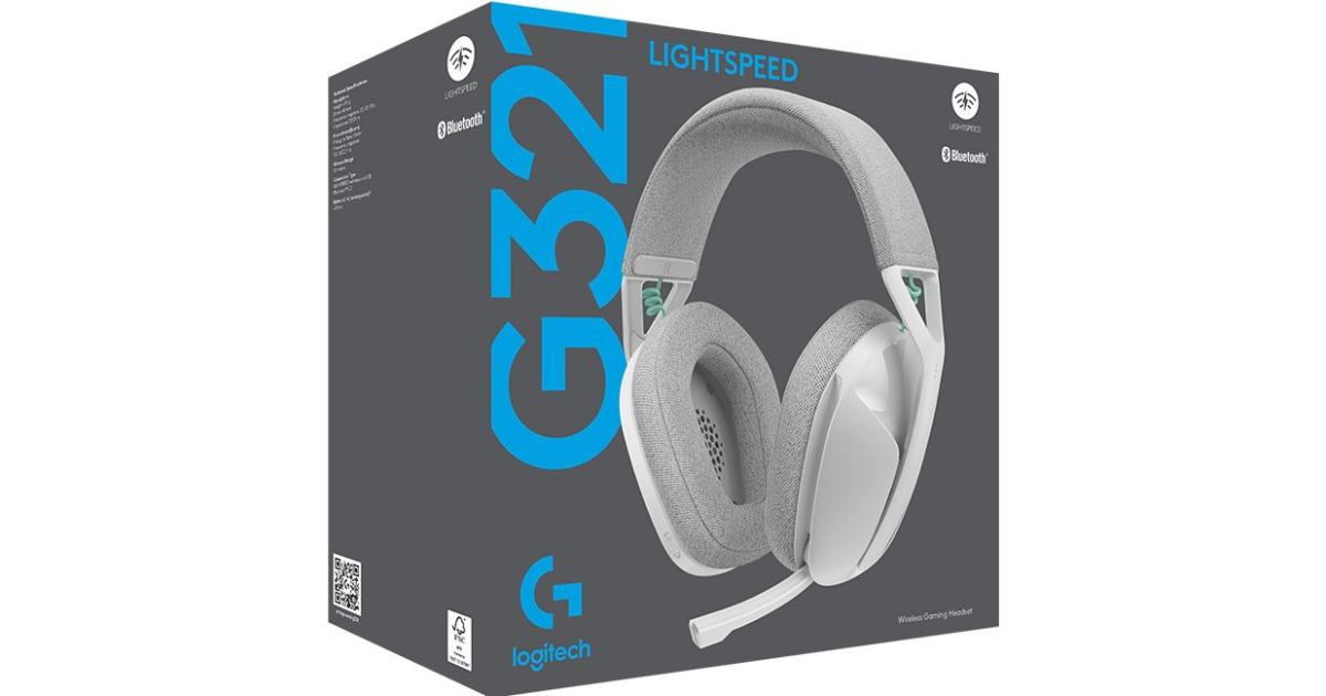 سماعة ألعاب (رأس) Logitech G321 Lightspeed Wireless Bluetooth , Dynamic Comfort and fit, 16 kHz Boom mic, 20+ hrs Battery, PC, PS4, PS5, Nintendo Switch, Mobile - White