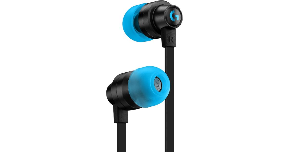 Logitech G333 Gaming Earphones with dual audio drivers, in-line mic and volume control, compatible with PC/PS/Xbox/Nintendo/Mobile with 3.5mm Aux or USB-C Port - Black
