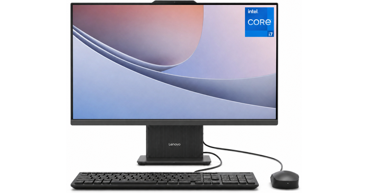 معالج Lenovo IdeaCentre AIO 24IRH9 (2024) 24" All-in-One PC 13Gen Intel Core i7 10-Cores w/ High-Performance & DDR5 Memory - Black
