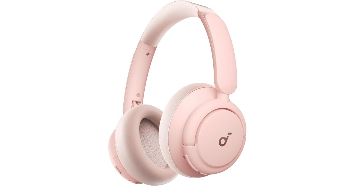 سماعات Anker soundcore Life Q30, Hybrid Active Noise Cancelling with Multiple Modes, Hi-Res Sound, Custom EQ via App, 50H Playtime, Comfortable Fit, Bluetooth, Multipoint Connection - Pink