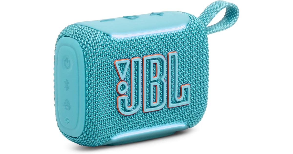 JBL Go 5 - Ultra-Portable Waterproof & Drop-Proof Speaker with JBL Legendary Sound & Ambient Edge Lighting, AirTouch Instant Stereo Pairing or Link Multiple Compatible Speakers via Auracast™ (Blue)