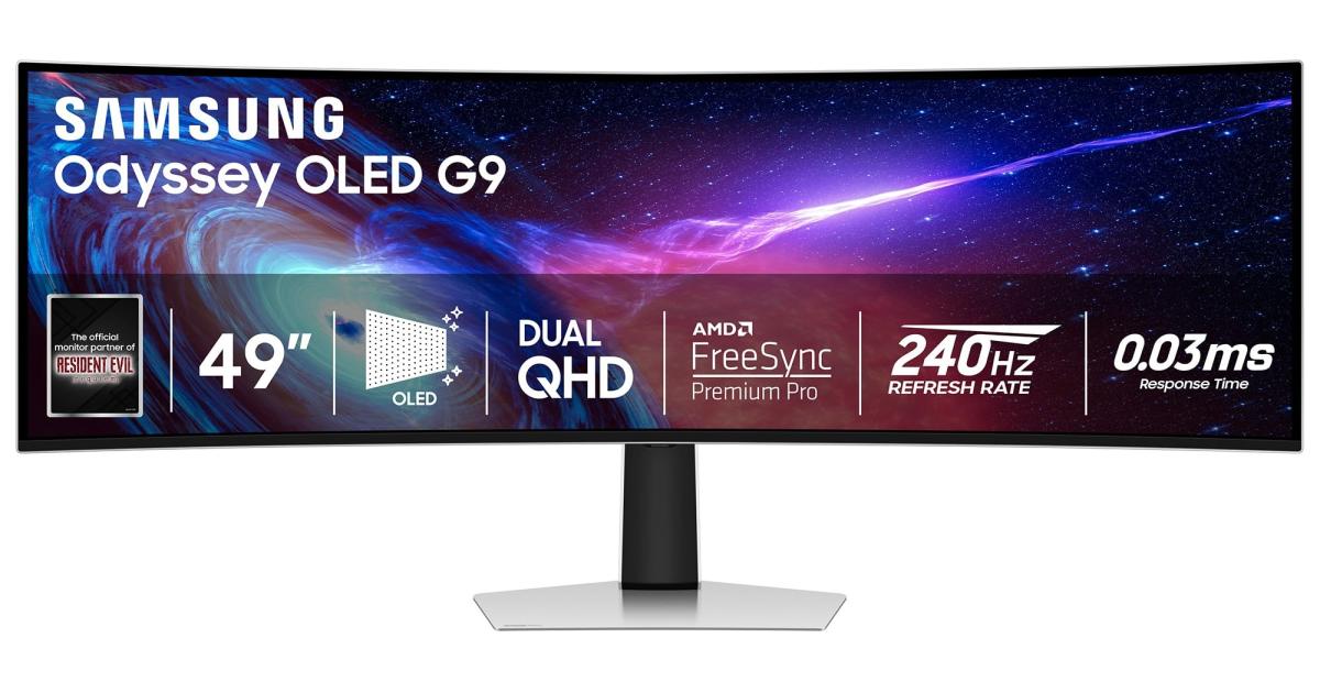 SAMSUNG 49” Odyssey G9 G932 OLED Curved 1800R Dual QHD 240Hz 0.03ms HDR10+ HDMI 2.1 AMD FreeSync Premium Pro & NVIDIA G-Sync, White