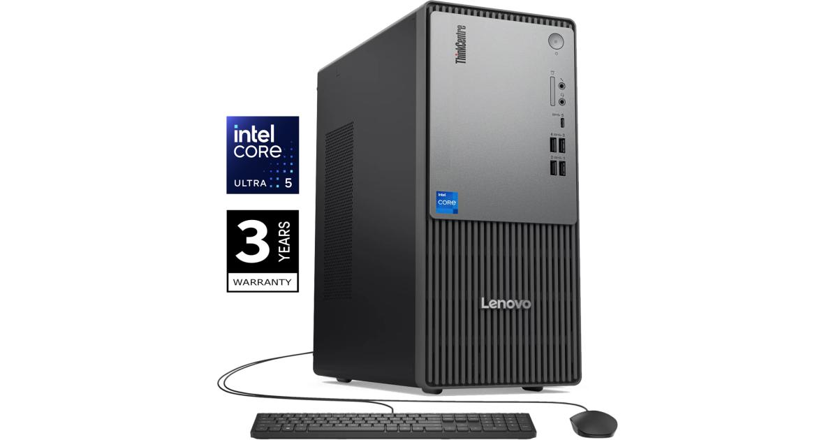 Lenovo ThinkCentre Neo 50t Gen 6 Tower (2025) NEW Intel Core Ultra 5 225 10-Cores Next-level AI Business Tower Desktop w/ 3 Years Warranty - Black