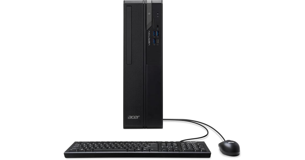 Acer Veriton X2722G (2025) 14Gen Intel Core i5 14400 10-Cores Compact Tower Business Class Desktop w/ Wireless & Bluetooth & 3 Years Warranty - Black