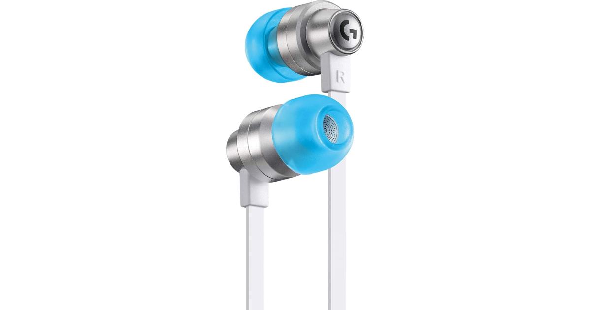 Logitech G333 Gaming Earphones with dual audio drivers, in-line mic and volume control, compatible with PC/PS/Xbox/Nintendo/Mobile with 3.5mm Aux or USB-C Port - White