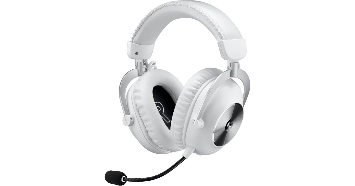 Logitech G PRO X 2 Wireless with Blue Voice DTS 7.1 and 50mm PRO-G Drivers Detachable Mic For PC, PS5, PS4, Switch - White