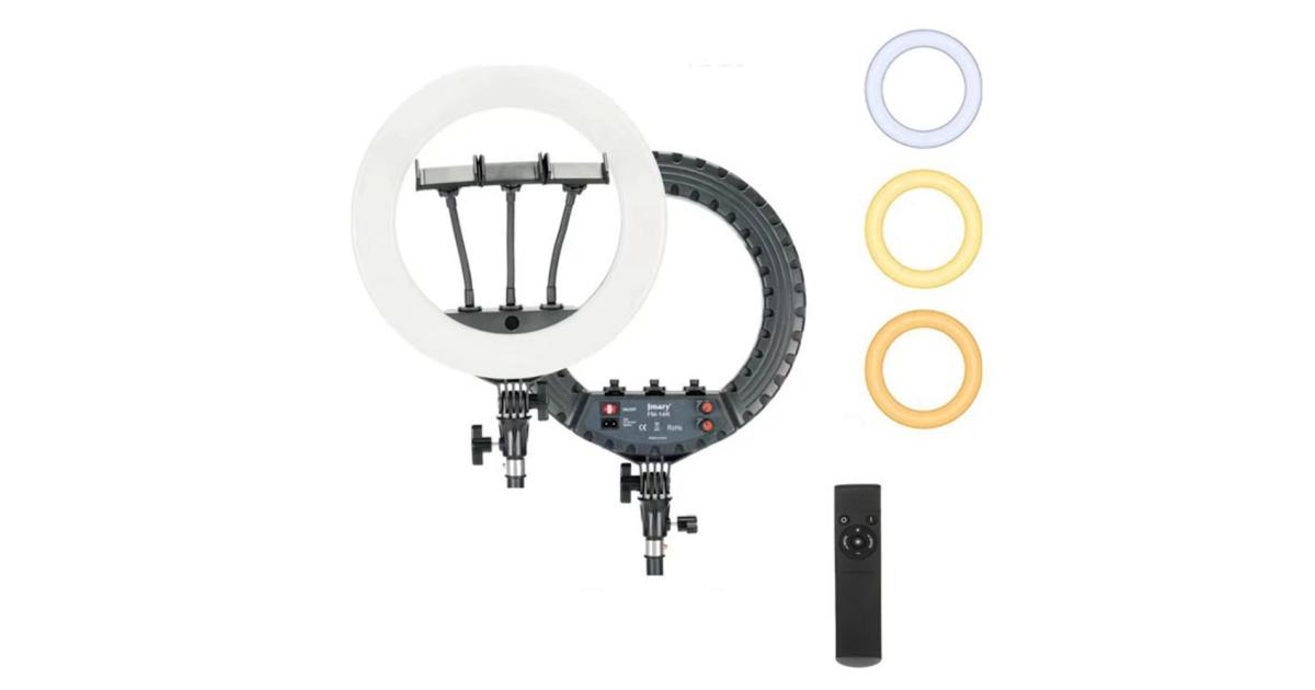 JMARY FM-14R 14-inch Live Streaming Ring Light Photography LED Fill Light - Black