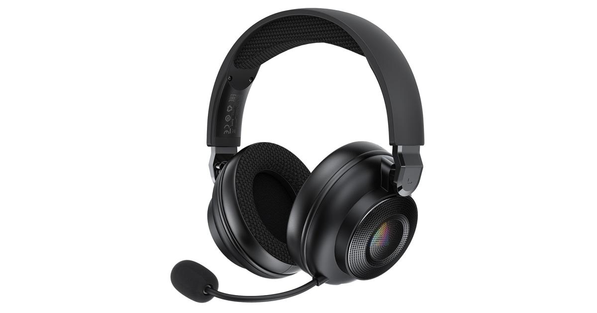 سماعة لاسلكية ACEFAST H15 Gaming with Microphone 2.4G Bluetooth-compatible RGB Light Gaming Headphone - Black