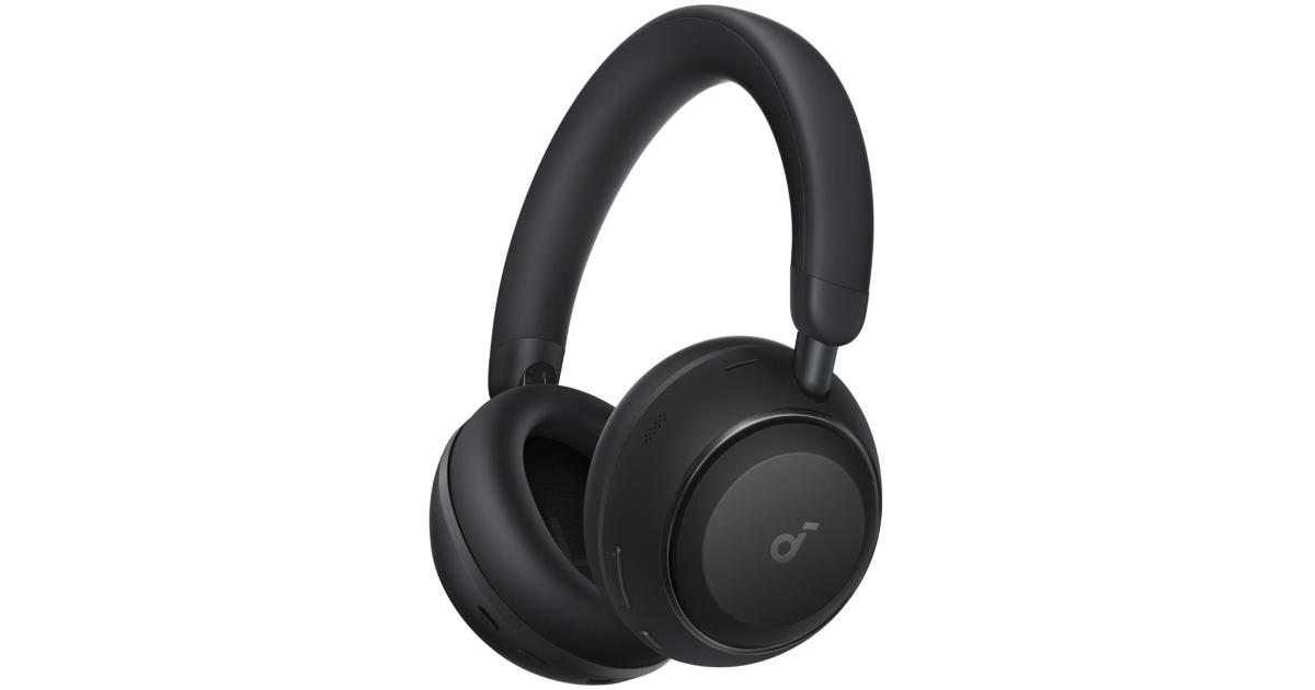 سماعات Anker Soundcore Space 2, Active Noise Cancelling , Comfortable Fit, 50H Playtime, LDAC Hi-Res Wireless Audio, Dual Connection, Clear Calls, Bluetooth 6.1, Jet Black