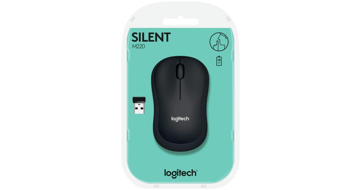 Logitech M220 Silent Mouse, Wireless Black