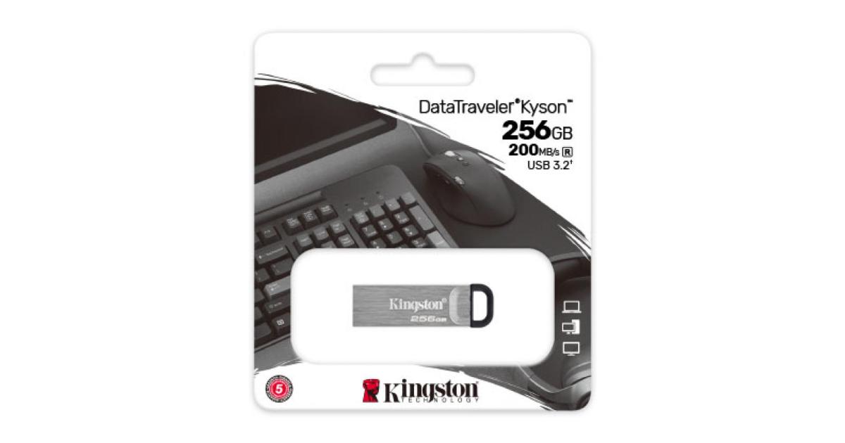 Kingston DataTraveler Kyson 256GB High Performance USB 3.2 Metal Flash Drive