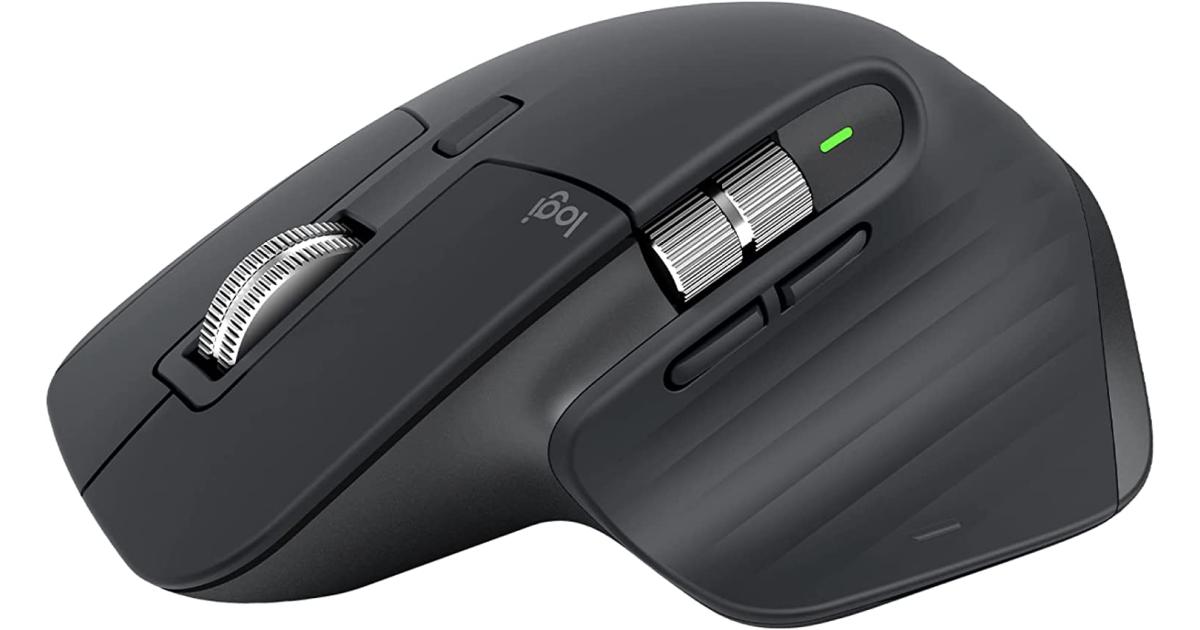 ماوس لاسلكي Logitech MX Master 3S ((Bluetooth Edition , No USB Receiver)) - Ultra-Fast Scrolling, Ergo, 8K DPI, Track on Glass, Quiet Clicks, Works with Apple Mac, Windows PC, Linux, Chrome - Graphite Color