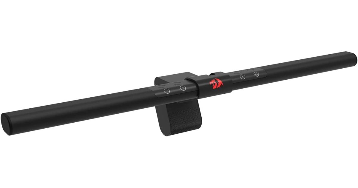 شاشة Redragon GML-113 Beryl Light E-Reading LED Computer Screenbar Lamp w/6-Level Hue Dimming Sticker-Free