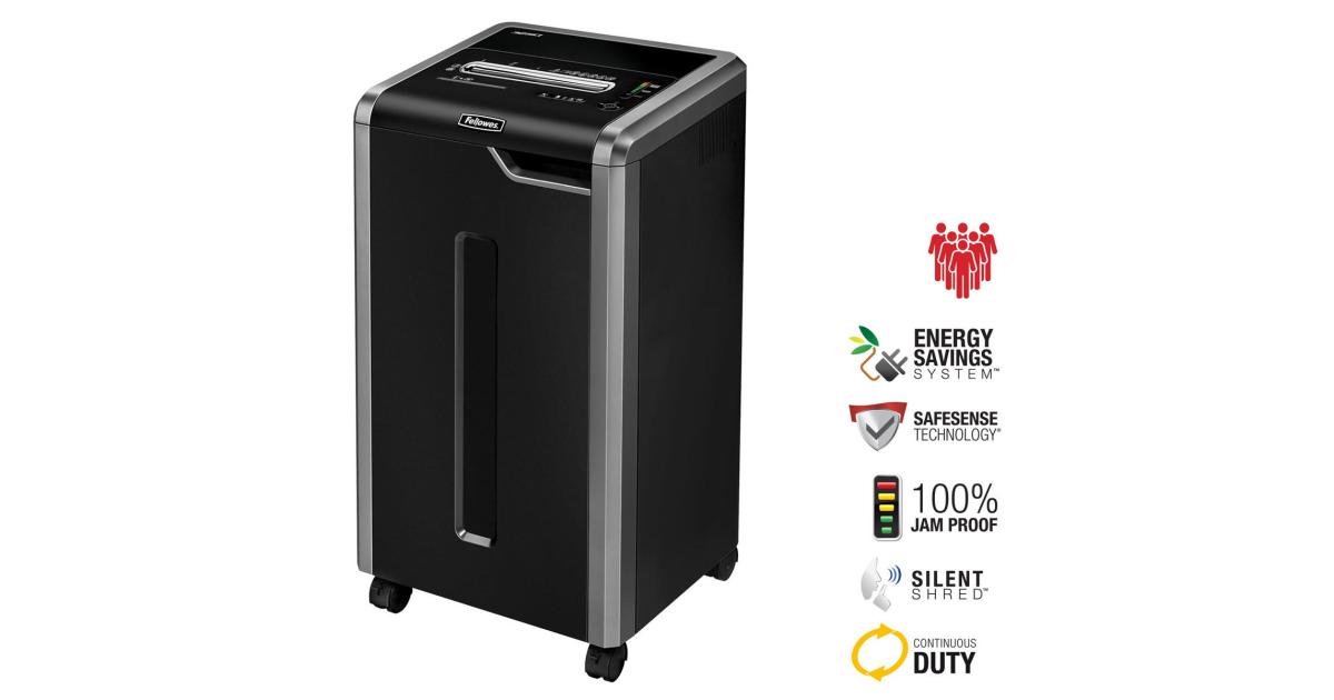 Fellowes Powershred 325Ci 100% Jam Proof 22-Sheet Cross-Cut Commercial Grade Paper Shredder