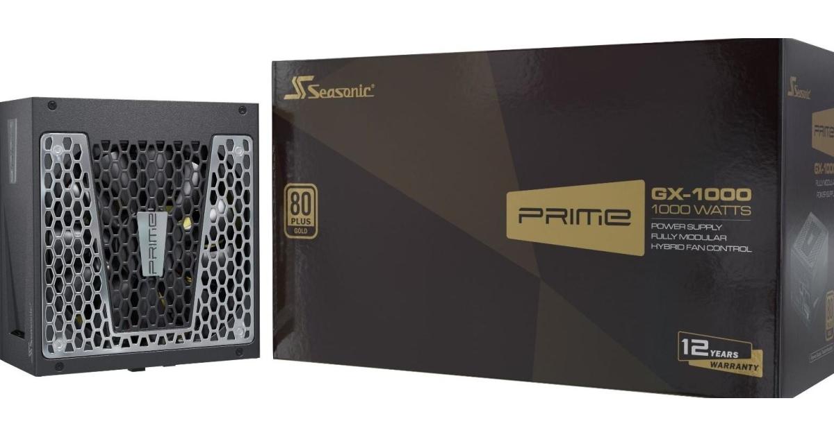 Seasonic PRIME GX-1000 1000W 80+ Gold Full-Modular Fan Control in Fanless Silent & Cooling Mode